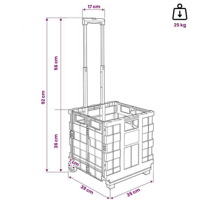 Cărucior Manual Negru și roșu 35 x 39 x 92 cm PP și elastomer WALTI