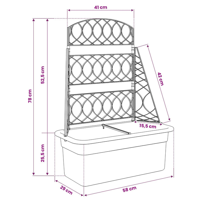 Spalier pentru teren Antracit 58 x 29 x 78 cm PP - WALTI WALTI