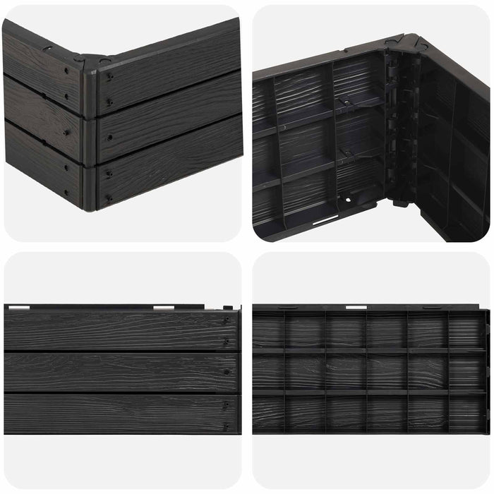 Pat ridicat Negru 75,5 x 75,5 x 25 cm PP - WALTI WALTI