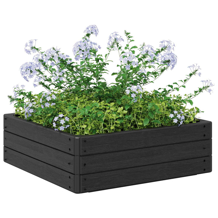 Pat ridicat Negru 75,5 x 75,5 x 25 cm PP - WALTI WALTI