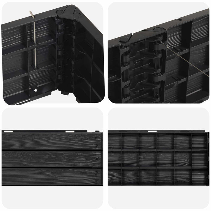 Pat ridicat Negru 151 x 75,5 x 25 cm PP - WALTI WALTI