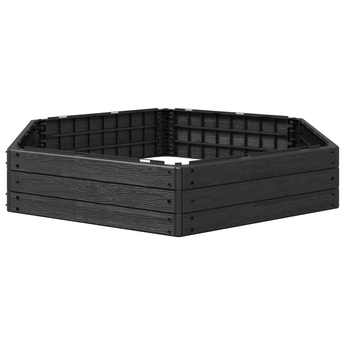 Pat ridicat Negru 148 x 129 x 25 cm PP - WALTI WALTI