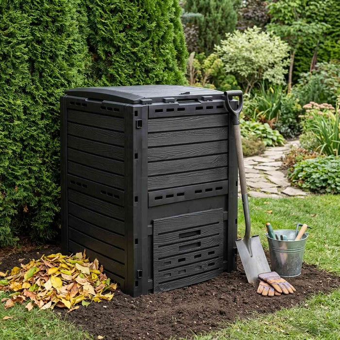 Compostor de grădină Negru 59,5 x 60 x 81,5 cm 280 l 100% PP - WALTI WALTI