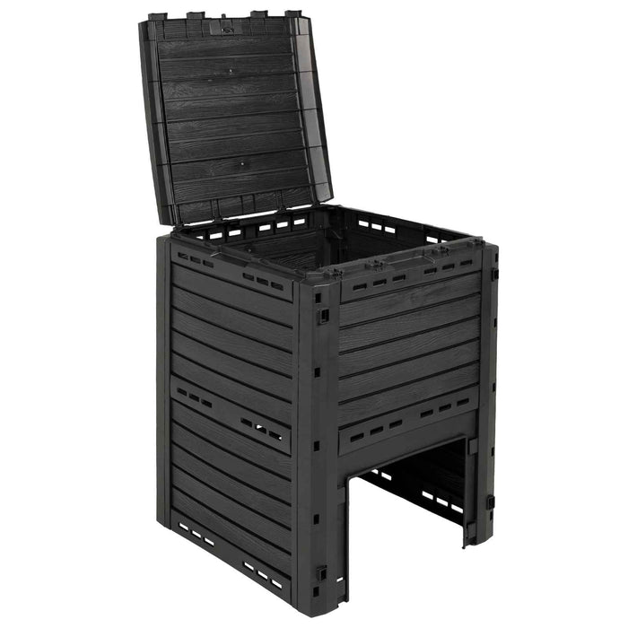 Compostor de grădină Negru 59,5 x 60 x 81,5 cm 280 l 100% PP - WALTI WALTI