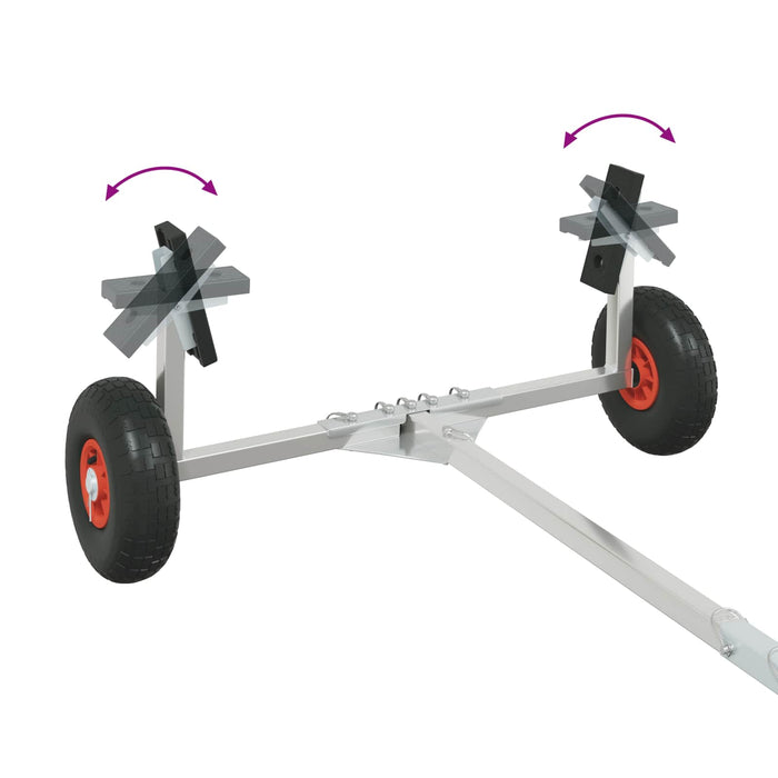 Remorcă de barcă ajustabilă cu pneuri pneumatice 200 kg Load WALTI