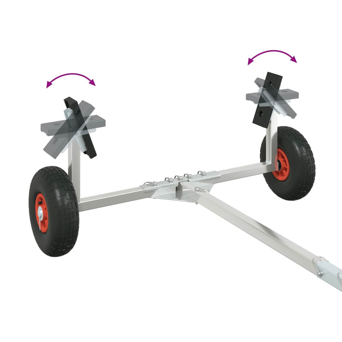Remorcă de barcă ajustabilă cu pneuri pneumatice 200 kg Load WALTI