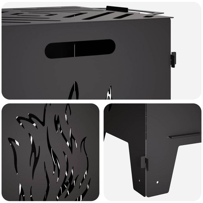 Cuptor de foc Negru 47 x 38 x 75 cm Oțel WALTI