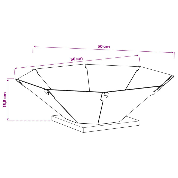 Cuptor de foc Negru 50 x 50 x 15,5 cm Oțel WALTI