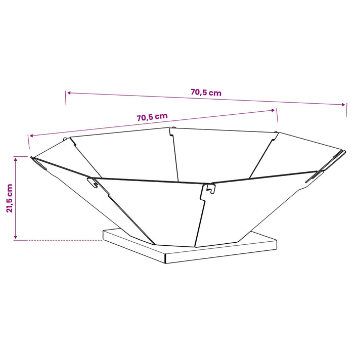 Cuptor de foc Negru 70,5 x 70,5 x 21,5 cm Oțel WALTI