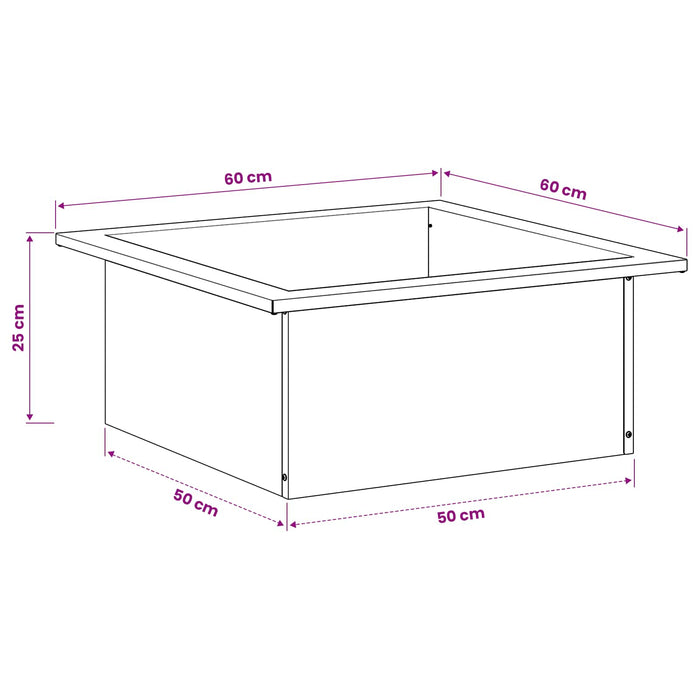 Inel pentru foc Negru 90 x 90 x 25 cm Oțel WALTI