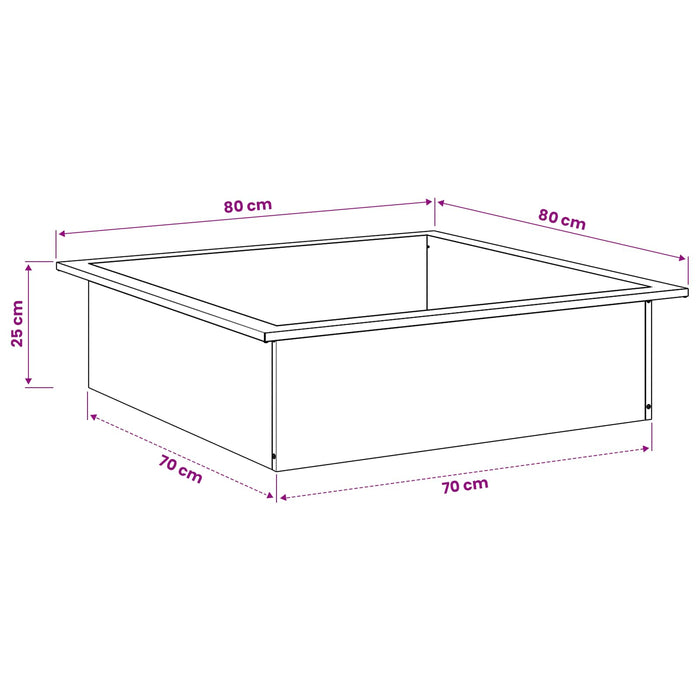 Inel pentru foc Negru 90 x 90 x 25 cm Oțel WALTI
