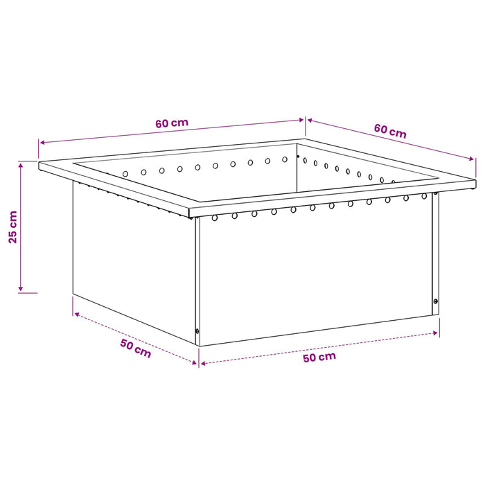 Inel pentru foc Negru 60 x 60 x 25 cm Oțel WALTI