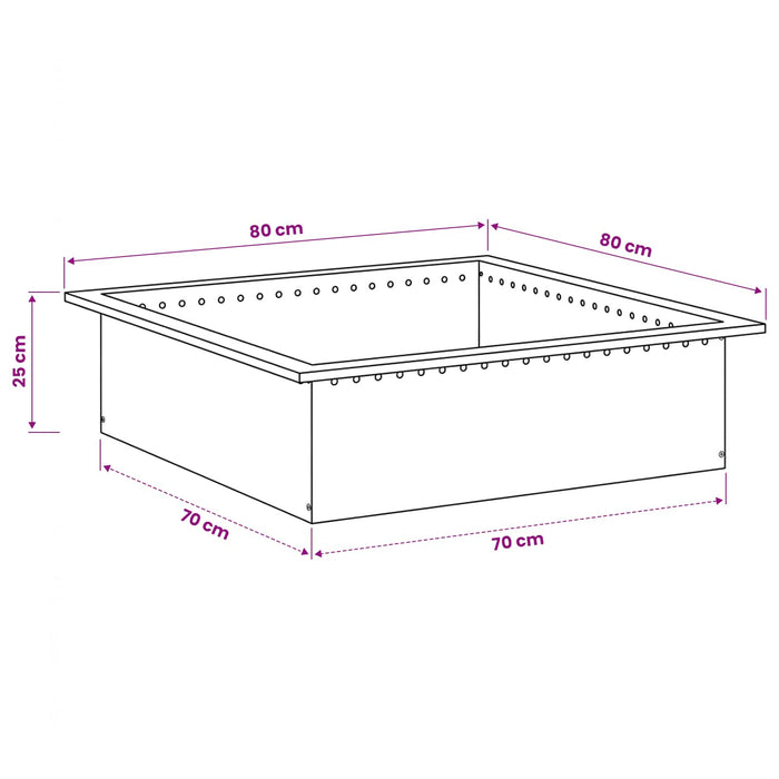 Inel pentru foc Negru 80 x 80 x 25 cm Oțel WALTI
