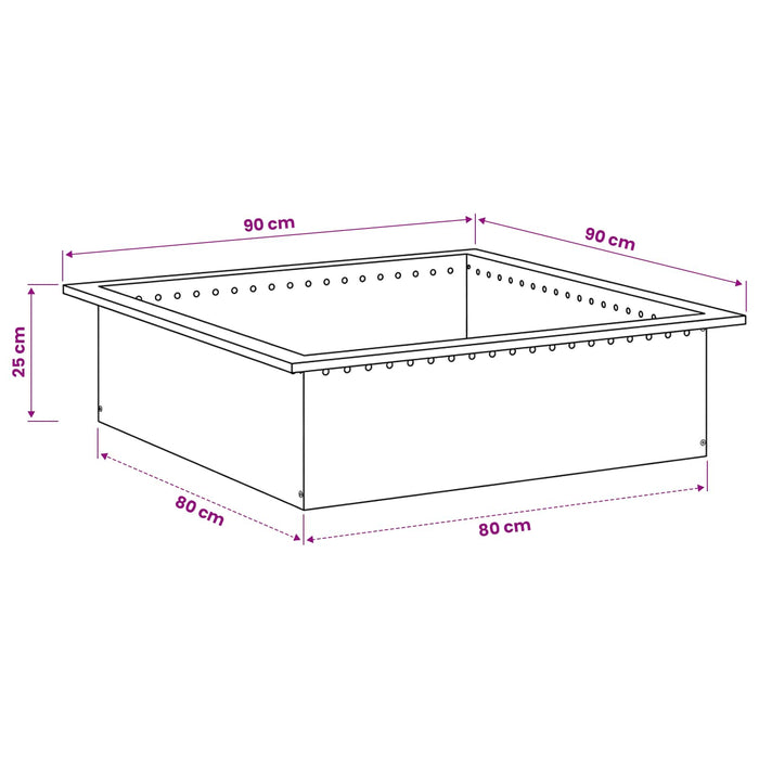 Inel pentru foc Negru 90 x 90 x 25 cm Oțel WALTI