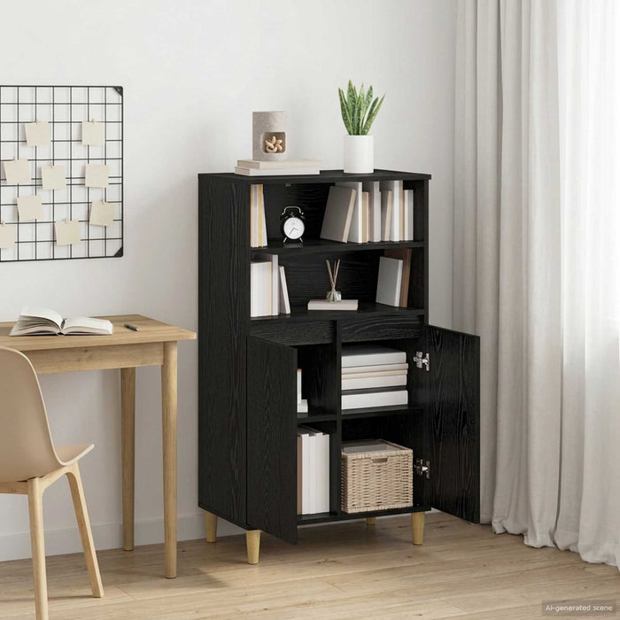 Bufet Stejar Negru 60 x 36 x 110 cm Lemn prelucrat WALTI