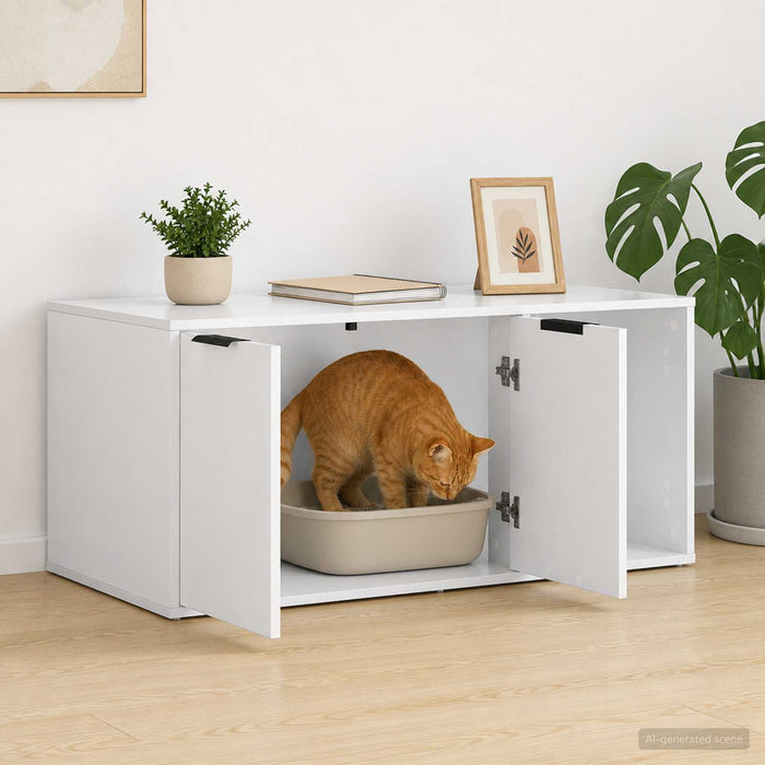 Mobilier pentru pisici Alb 100 x 49 x 45 cm Lemn prelucrat WALTI