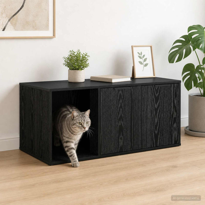 Mobilier pentru pisici Stejar Negru 100 x 49 x 45 cm WALTI