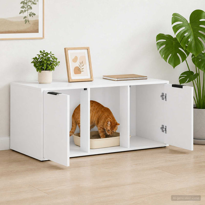 Mobilier pentru pisici Alb 100 x 49 x 45 cm Lemn prelucrat WALTI