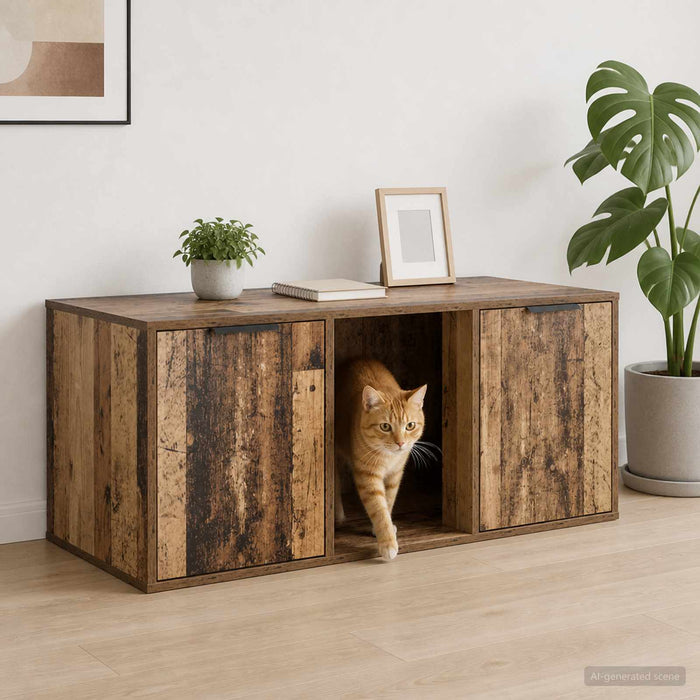 Mobilier pentru pisici Lemn vechi 100 x 49 x 45 cm WALTI