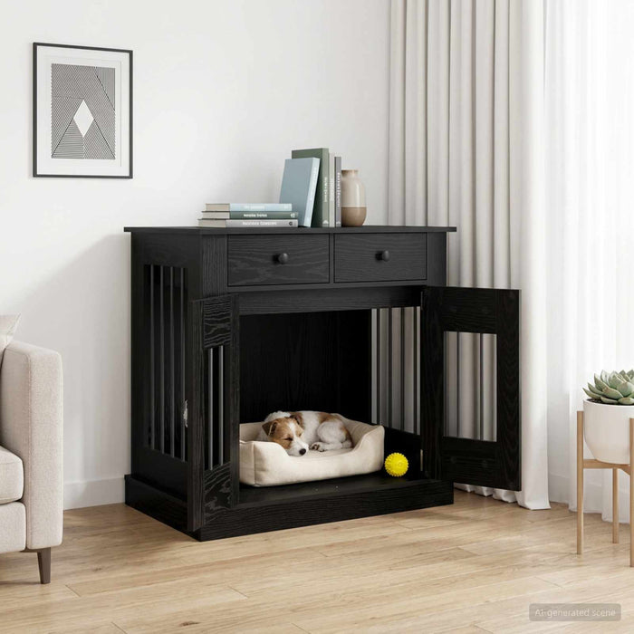 Mobilă pentru cușcă de câine Stejar Negru 80 x 47,5 x 80 cm WALTI