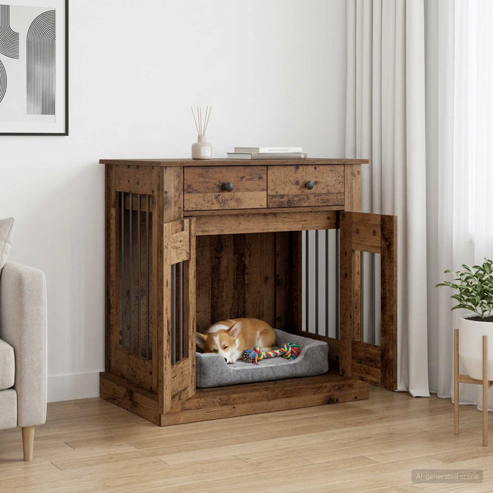 Mobilă pentru cușcă de câine Lemn vechi 80 x 47,5 x 80 cm WALTI