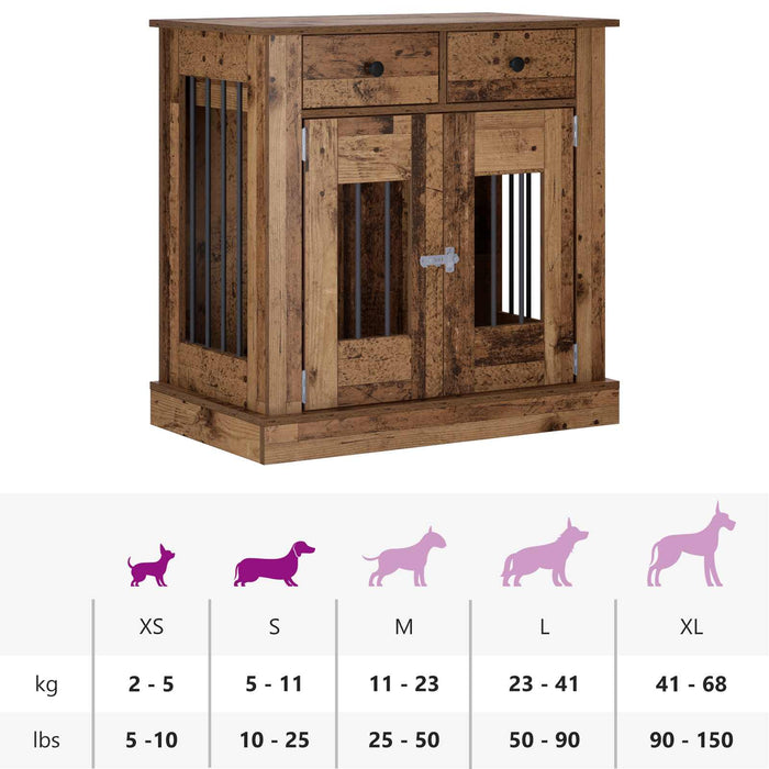 Mobilă pentru cușcă de câine Lemn vechi 80 x 47,5 x 80 cm WALTI