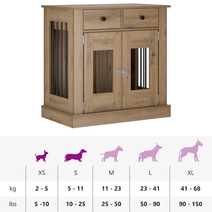 Mobilă pentru cușcă de câine Stejar Artizanal 80 x 47,5 x 80 cm WALTI