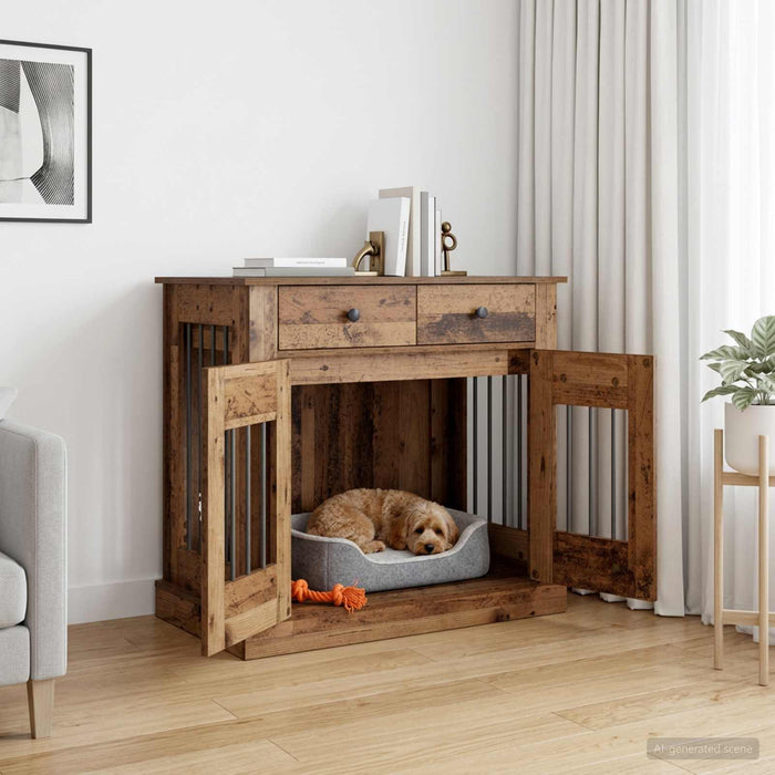 Mobilă pentru cușcă de câine Lemn vechi 90 x 47,5 x 80 cm WALTI