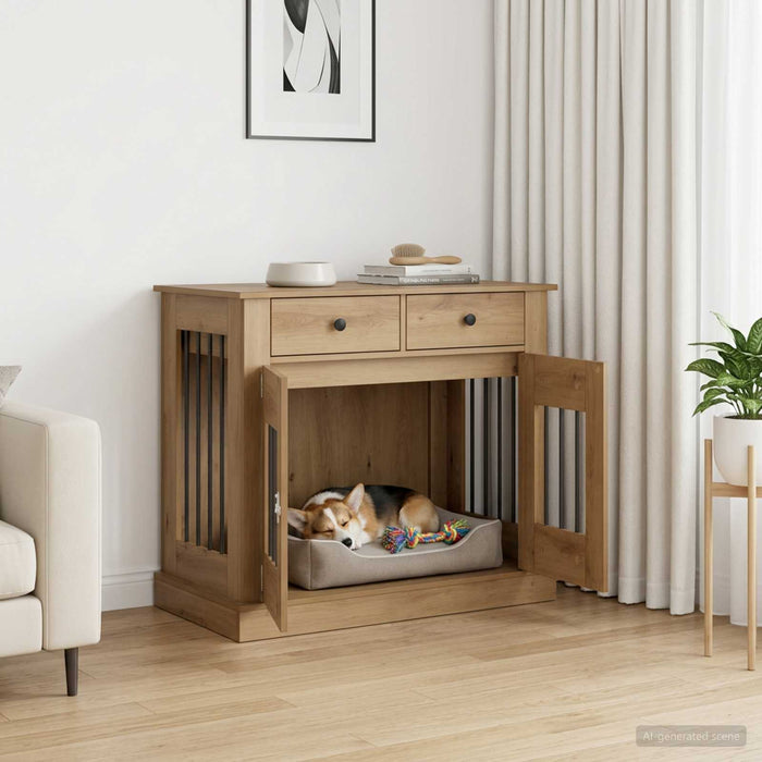 Mobilă pentru cușcă de câine Stejar Artizanal 90 x 47,5 x 80 cm WALTI
