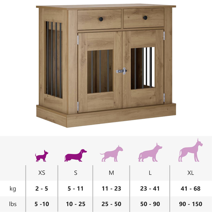 Mobilă pentru cușcă de câine Stejar Artizanal 90 x 47,5 x 80 cm WALTI