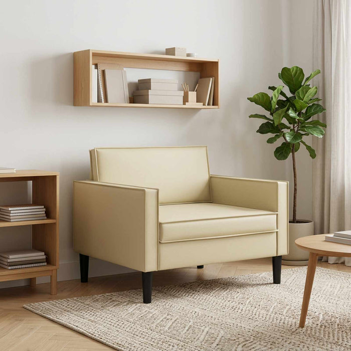 Fotoliu XL Crem Piele artificială - WALTI WALTI