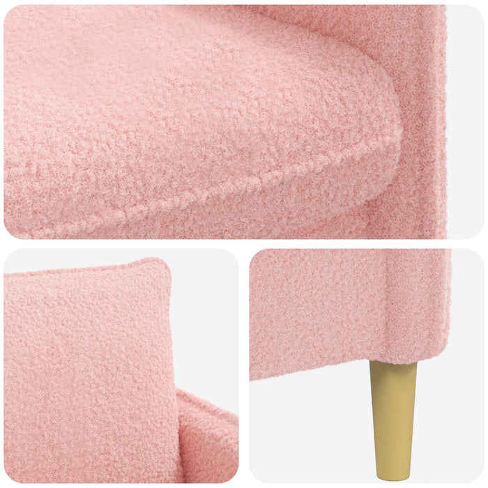 Fotoliu XL Roz Bouclé WALTI