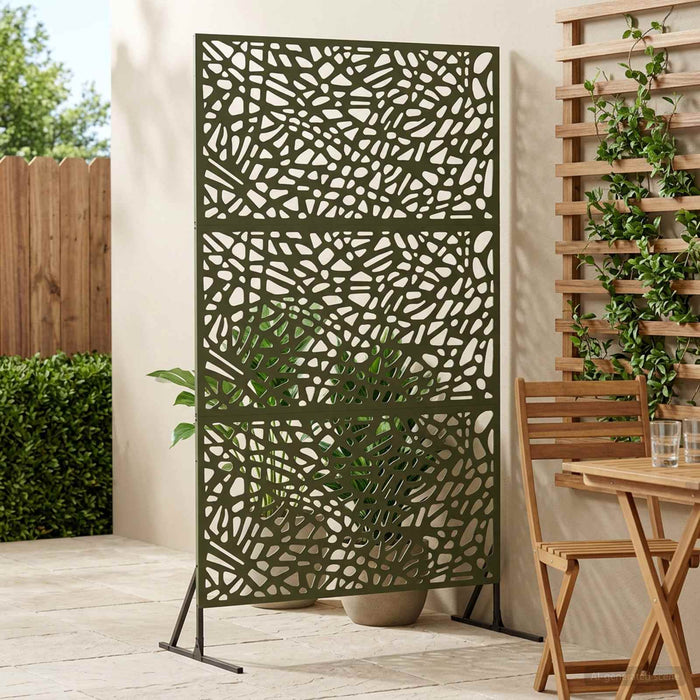 Ecran de intimitate 100 x 50 x 180 cm Oțel Verde măsliniu - WALTI WALTI