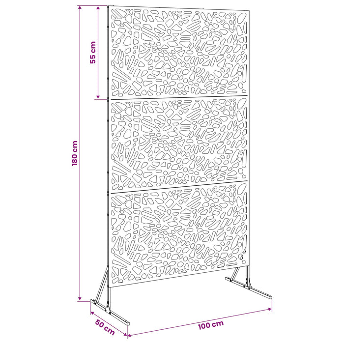 Ecran de intimitate 100 x 50 x 180 cm Ruginit WALTI