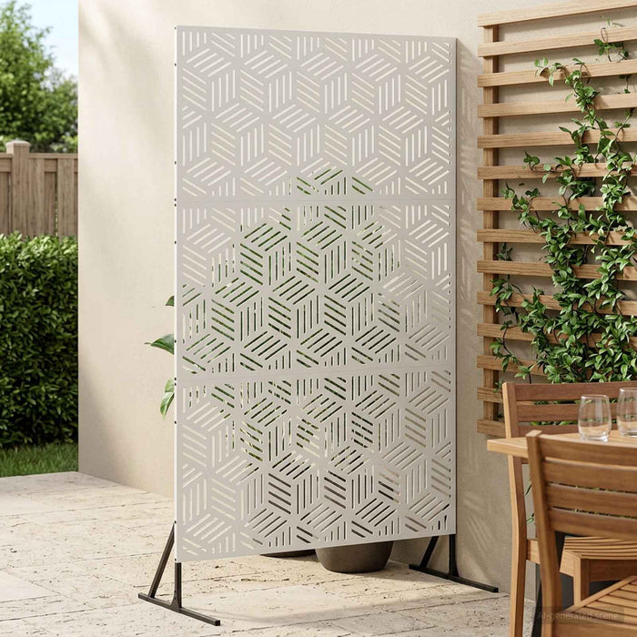 Ecran de intimitate 100 x 50 x 180 cm Oțel Alb - WALTI WALTI
