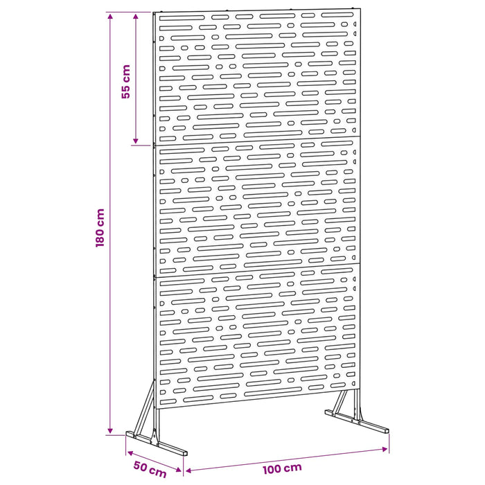 Ecran de intimitate 100 x 50 x 180 cm Oțel Antracit WALTI