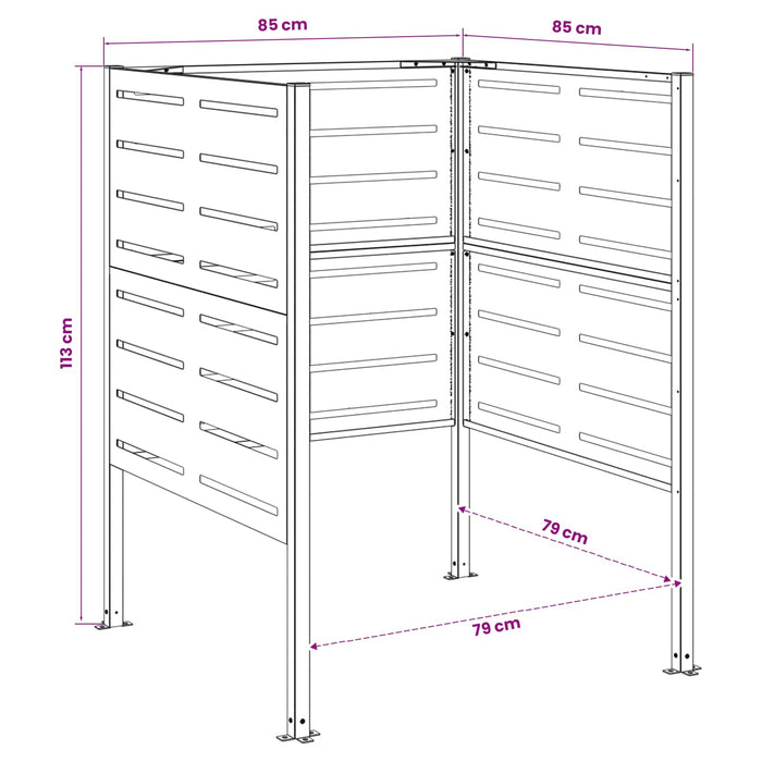Ecran pentru coș de gunoi 85 x 85 x 113 cm Oțel Antracit WALTI