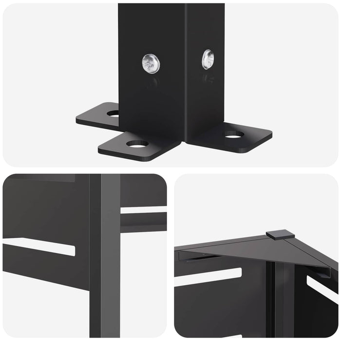Ecran pentru coș de gunoi 249 x 85 x 113 cm Oțel Negru WALTI