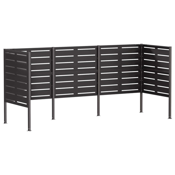 Ecran pentru coș de gunoi 249 x 85 x 113 cm Oțel Negru WALTI