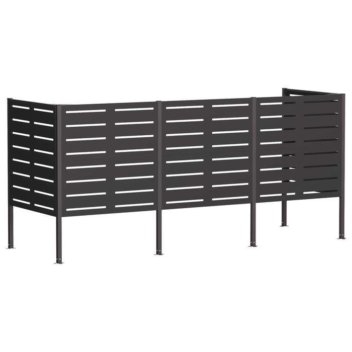 Ecran pentru coș de gunoi 249 x 85 x 113 cm Oțel Negru WALTI