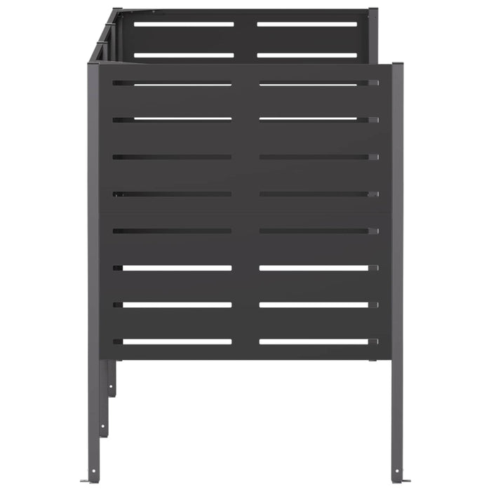Ecran pentru coș de gunoi 249 x 85 x 113 cm Oțel Negru WALTI