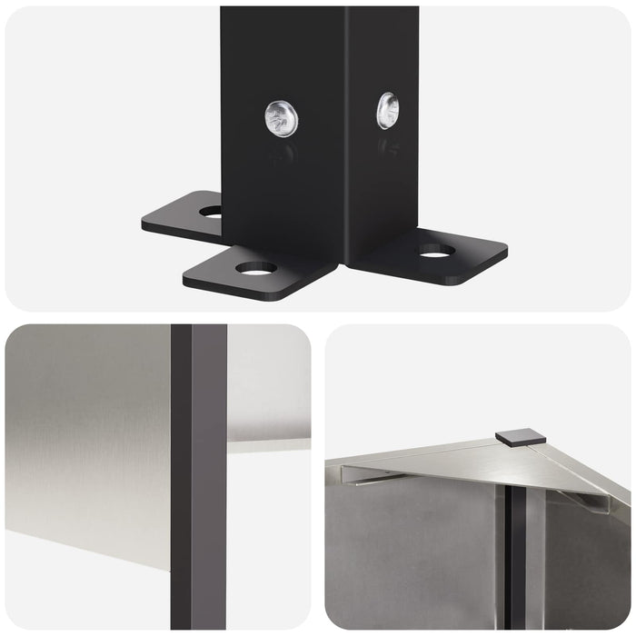 Ecran pentru coș de gunoi 249 x 85 x 113 cm Oţel inoxidabil WALTI