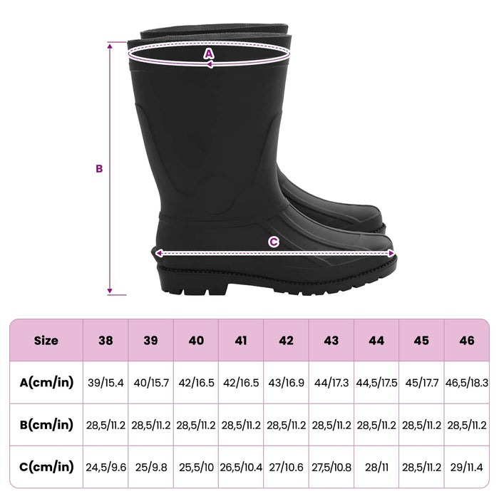 Cizme de ploaie PVC Mărime 42 Negru WALTI