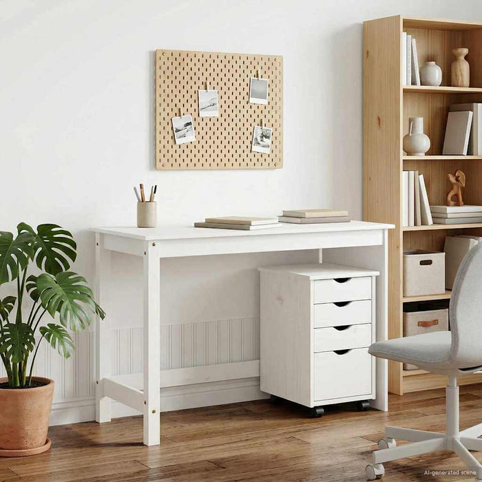 Set birou și cabinet 2 buc. Alb Lemn masiv de pin WALTI