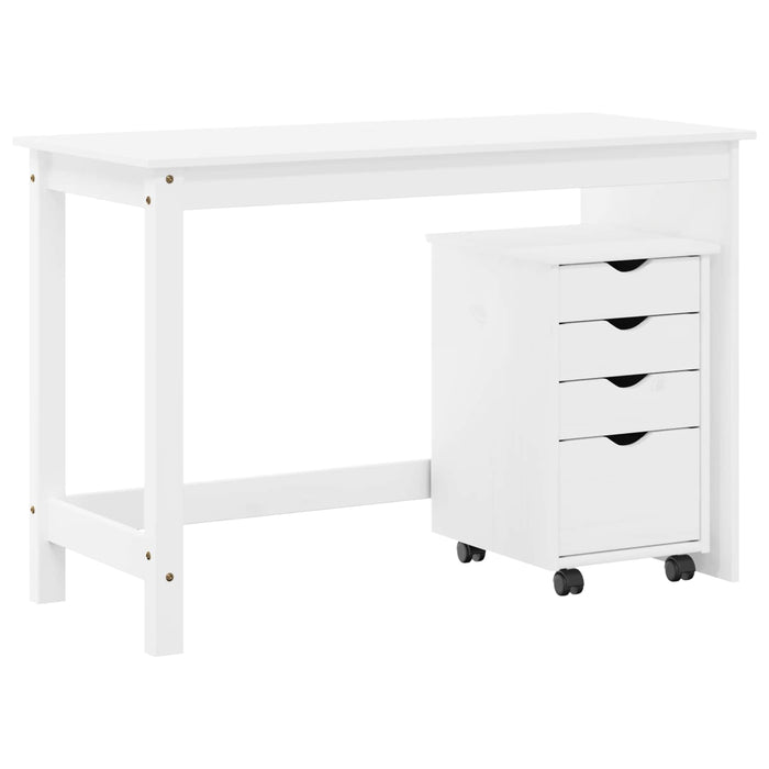 Set birou și cabinet 2 buc. Alb Lemn masiv de pin WALTI