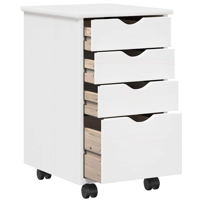 Set birou și cabinet 2 buc. Alb Lemn masiv de pin WALTI