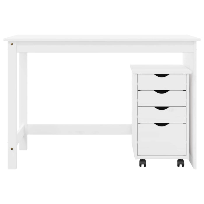 Set birou și cabinet 2 buc. Alb Lemn masiv de pin WALTI