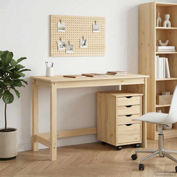 Set birou și cabinet 2 buc. Maro Lemn masiv de pin WALTI