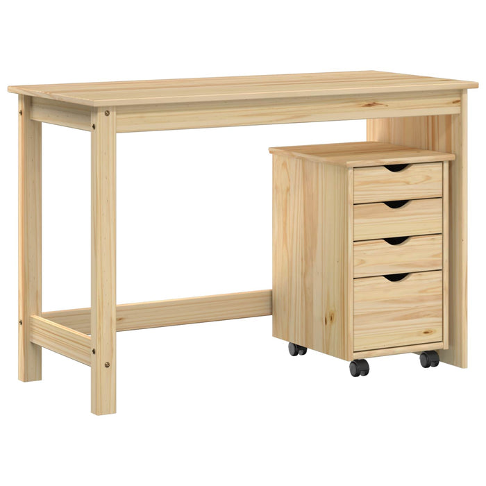 Set birou și cabinet 2 buc. Maro Lemn masiv de pin WALTI