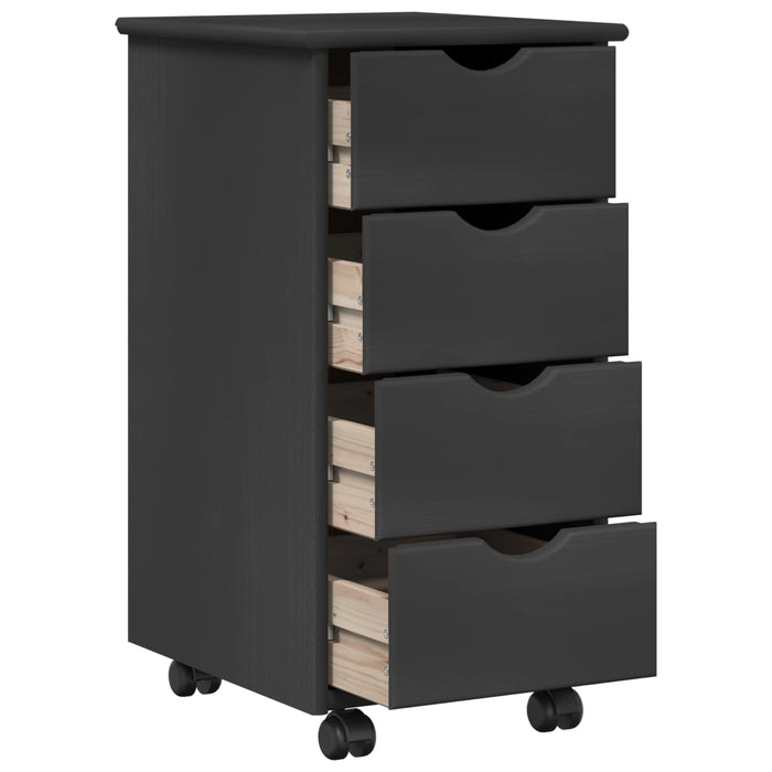 Set birou și cabinet 2 buc. Gri Lemn masiv de pin WALTI